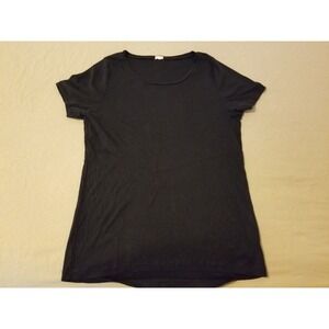 Womens J. Crew Shirt XL Black Cotton Crewneck T-Shirt